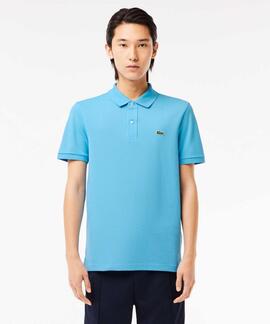 POLO LACOSTE SLIM FIT IY3 AZUL TURQUESA
