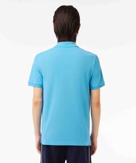 POLO LACOSTE SLIM FIT IY3 AZUL TURQUESA