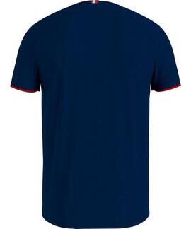 CAMISETA TIPPED PIQUÉ SLIM FIT AZUL MARINO