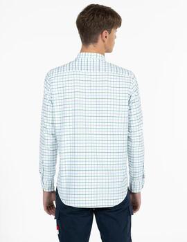 CAMISA CUADROS BICOLOR OXFORD VERDE