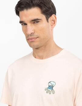 CAMISETA ESTAMPADO ELPULPO RELLENO HAWAII PECHO ROSA