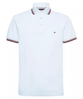 POLO 1985 RWB TIPPED SLIM FIT CELESTE
