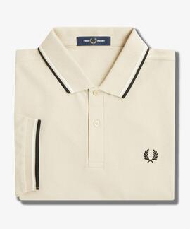 POLO TWIN TIPPED M3600 U87 OATMEAL / ECRU / BLACK