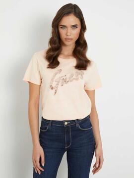 CAMISETA LACE LOGO REGULAR FIT COLOR MELOCOTÓN