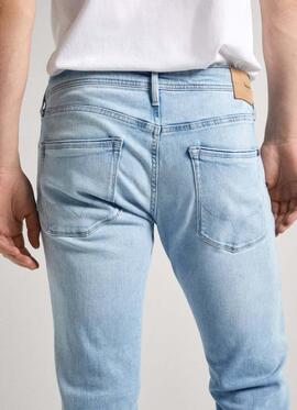 PANTALÓN VAQUERO TAPERED JEANS STANLEY PF3 DENIM AZUL CLARO