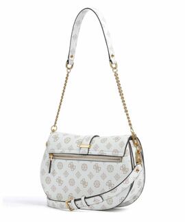 BOLSO DE HOMBRO KUBA BLANCO CON LOGOTIPOS 4G Y PEONIA CAMEL