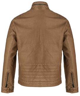 CAZADORA BIKER DE ECOPIEL MARRÓN