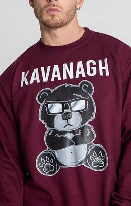 SUDADERA BURDEOS MAD BEAR