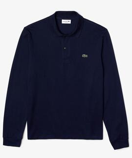 POLO MANGA LARGA LACOSTE REGULAR FIT 166 AZUL MARINO