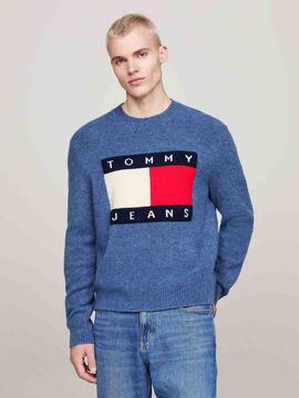 JERSEY CON BANDERA REGULAR FIT BRIGHT BLUE MELANGE