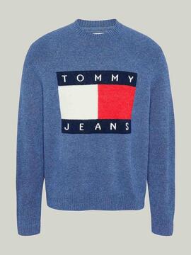 JERSEY CON BANDERA REGULAR FIT BRIGHT BLUE MELANGE