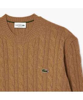 JERSEY DE LANA PUNTO CABLE TRENZADO CAMEL