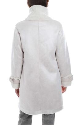 ABRIGO DE MUJER ECOPIEL DOBLE FAZ BEIGE