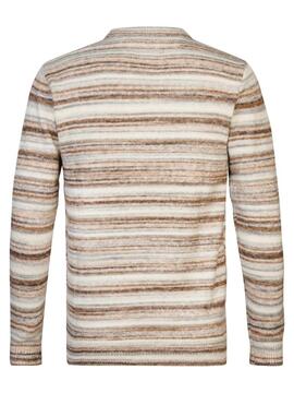 JERSEY DE RAYAS SLIM FIT BEIGE Y MARRÓN