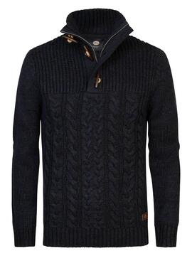 JERSEY DE PUNTO TRENZADO DIOMEDE AZUL MARINO JASPEADO