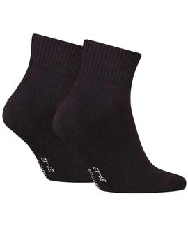 CALCETINES CK MEN QUARTER 2 PAIR MONOGRAM NEGROS