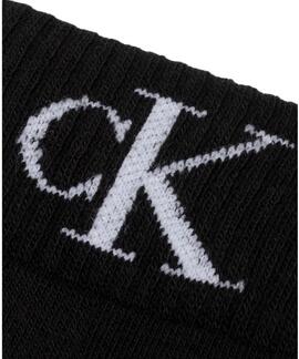 CALCETINES CK MEN QUARTER 2 PAIR MONOGRAM NEGROS