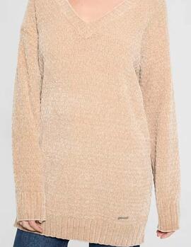 JERSEY TALIA MAXI PULL SWEATER DESERT MUD MULTI