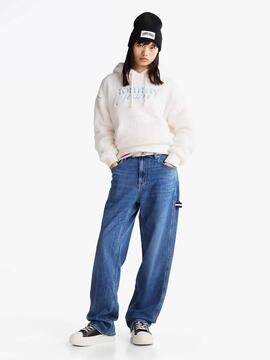 SUDADERA POLAR FLUFFY SCRIPT HOODIE ANCIENT WHITE
