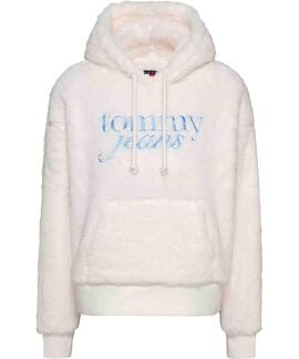 SUDADERA POLAR FLUFFY SCRIPT HOODIE ANCIENT WHITE