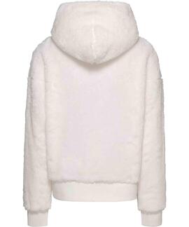 SUDADERA POLAR FLUFFY SCRIPT HOODIE ANCIENT WHITE
