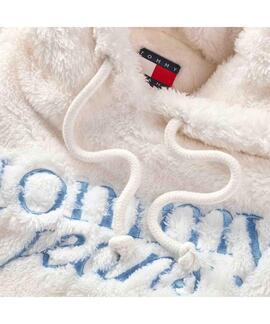 SUDADERA POLAR FLUFFY SCRIPT HOODIE ANCIENT WHITE