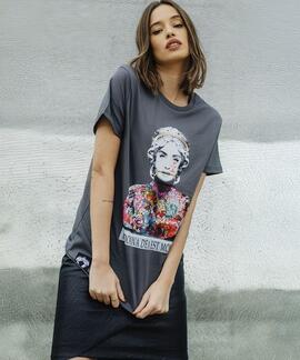 CAMISETA UNISEX MADONNA DEA EST GRIS