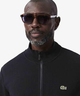 SUDADERA DE FELPA LACOSTE CUELLO ALTO CON CREMALLERA NEGRA