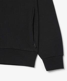 SUDADERA DE FELPA LACOSTE CUELLO ALTO CON CREMALLERA NEGRA