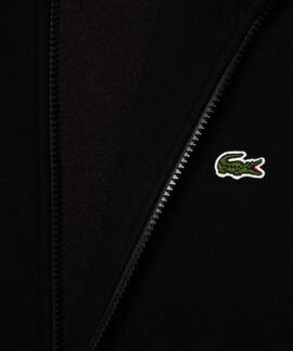 SUDADERA DE FELPA LACOSTE CUELLO ALTO CON CREMALLERA NEGRA