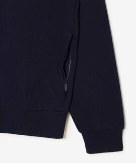 SUDADERA DE FELPA LACOSTE CUELLO ALTO CON CREMALLERA AZUL MA