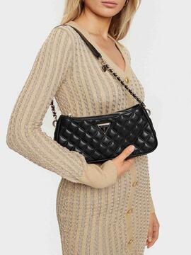 BOLSO DE HOMBRO GUILLY PESPUNTEADO NEGRO