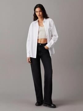 CAMISA CK HOLGADA DE POPELÍN BLANCO