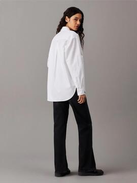 CAMISA CK HOLGADA DE POPELÍN BLANCO