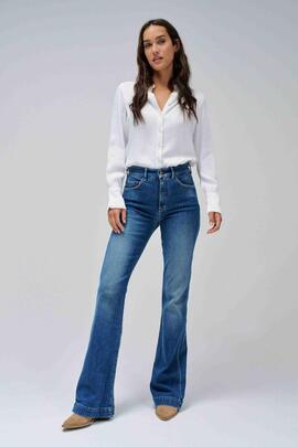 PANTALÓN VAQUERO FAITH FLARE PUSH IN EN DENIM AZUL