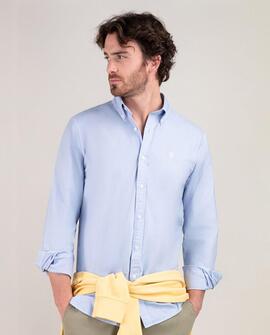 CAMISA ALGODÓN GARMENT DYED CELESTE