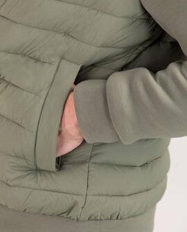 CAZADORA ACOLCHADA MANGAS DE PUNTO NEOPRENO VERDE CAQUI