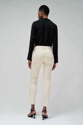 PANTALÓN VAQUERO SECRET CROPPED SKINNY FIT HIGH RISE CRUDO