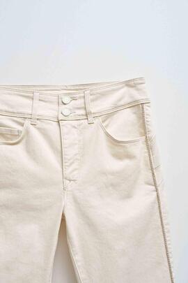 PANTALÓN VAQUERO SECRET CROPPED SKINNY FIT HIGH RISE CRUDO