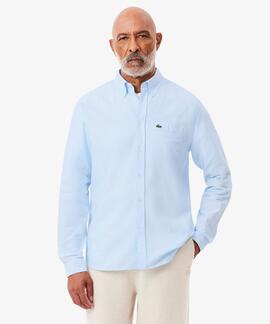 CAMISA LACOSTE REGULAR FIT OXFORD CELESTE