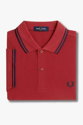 POLO TWIN TIPPED M3600 Y35 BURN RED / NAVY / NAVY
