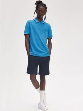 POLO TWIN TIPPED M3600 Y27 COURT BLUE / ECRU / NAVY