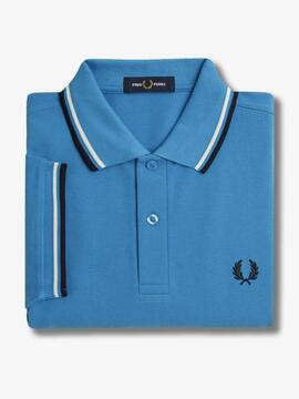 POLO TWIN TIPPED M3600 Y27 COURT BLUE / ECRU / NAVY