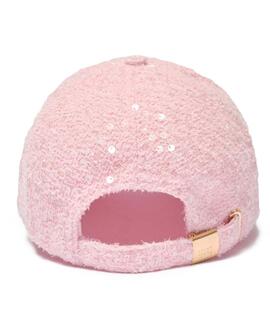 GORRA TWEED ROSA CON LOGO BORDADO