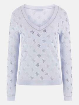 JERSEY ROSIE ESCOTE PICO CON LOGOTIPO 4G CELESTE