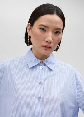 CAMISA RAYAS CON LOGO EN STRASS