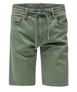 BERMUDA JOGGER S-ACTIV WASHED COLORS VERDE CAQUI