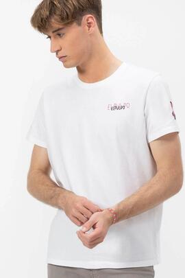 CAMISETA TRIPLE LOGO DIBUJADO BLANCO PURO