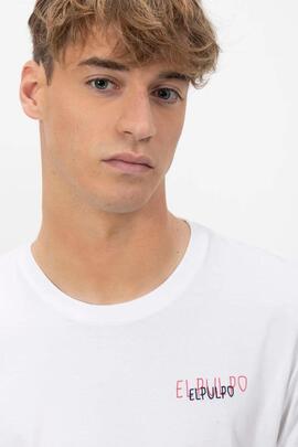 CAMISETA TRIPLE LOGO DIBUJADO BLANCO PURO