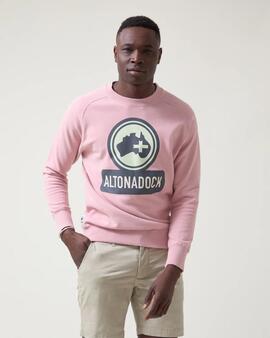 SUDADERA BRAND REGULAR FIT OLD ROSE